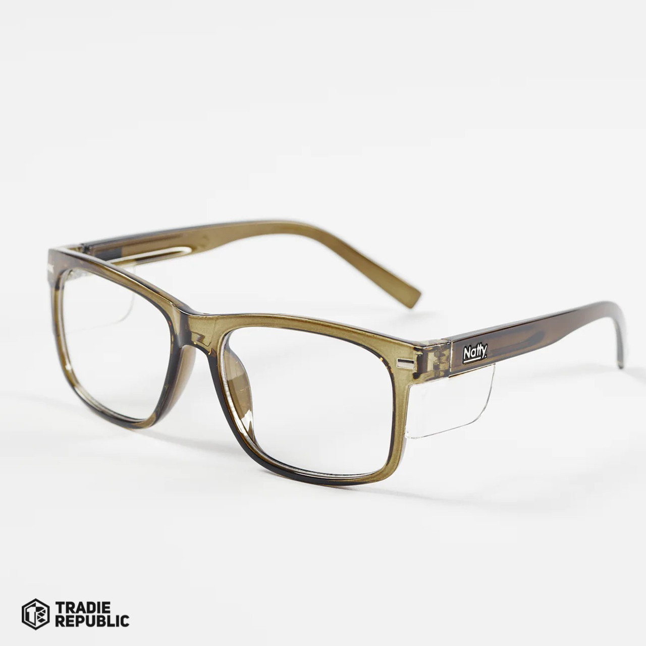 KENC0010 Natty Workwear Kenneth Olive Frame / Clear Lens Safety Glasses