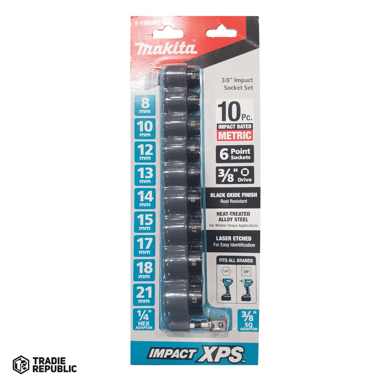 E-19009 Makita Impact Xps 10PCS Socket 3/8""