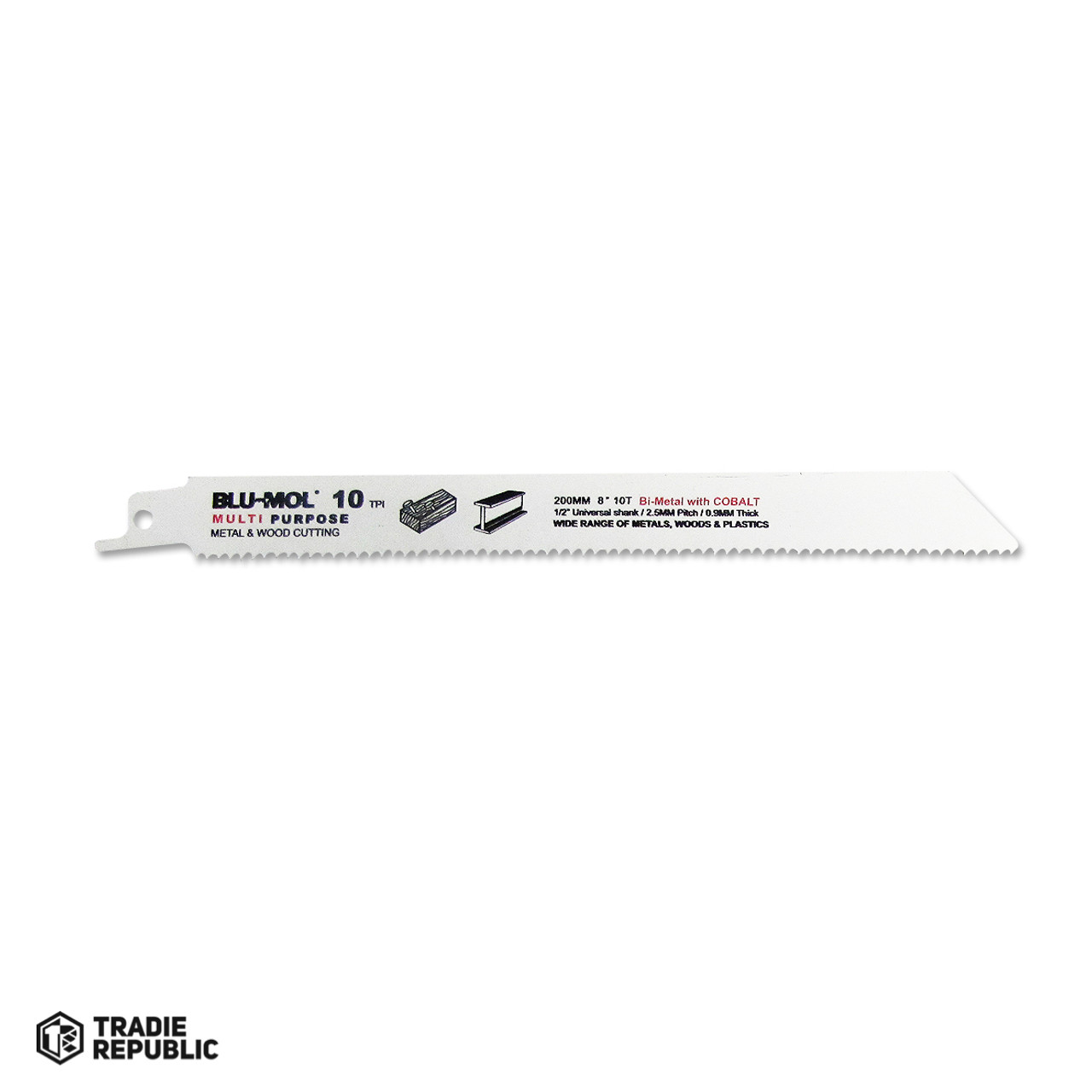 BL6479 Blu-Mol Recip Blade 8 X 10T Tpi Wood/mtl (single Blade)