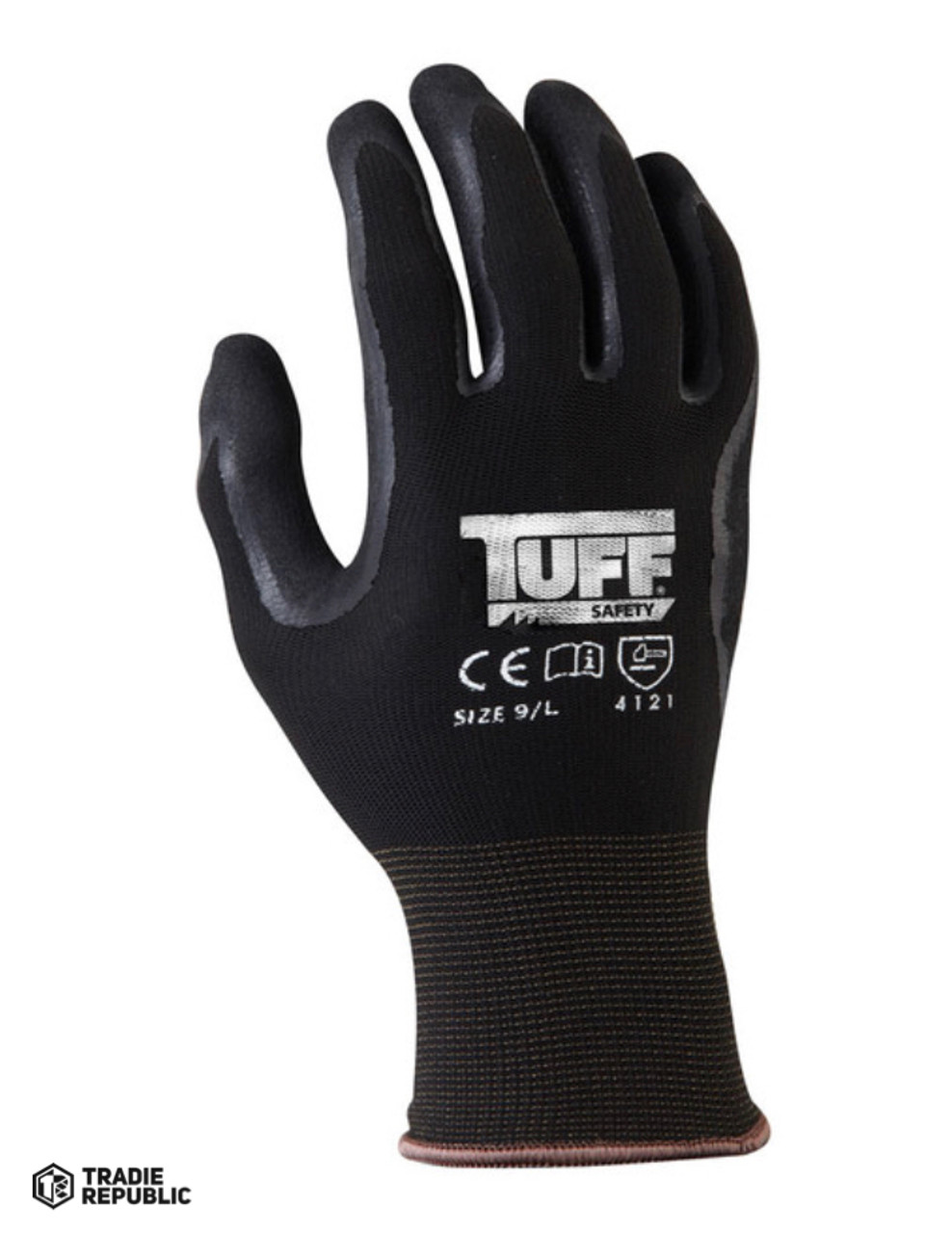 TBG-8 TUFF Black Grip Glove - Size 8 Medium