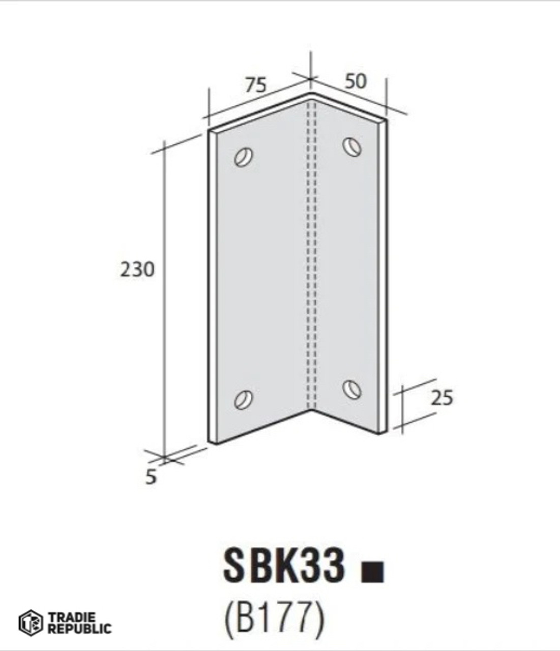 SBK33/S Pryda Angle Bracket Stainless SBK33/S