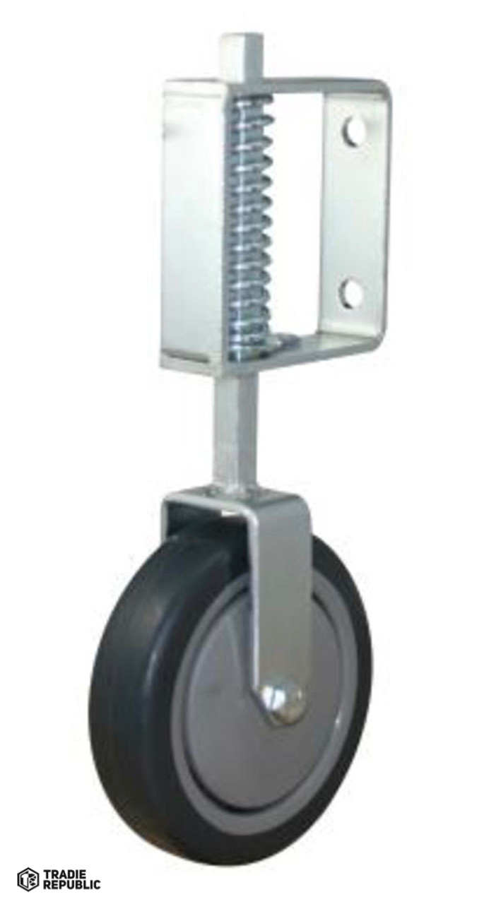 GSR100/F Wheelco Spring Loaded Gate Castors Rubber 100mm