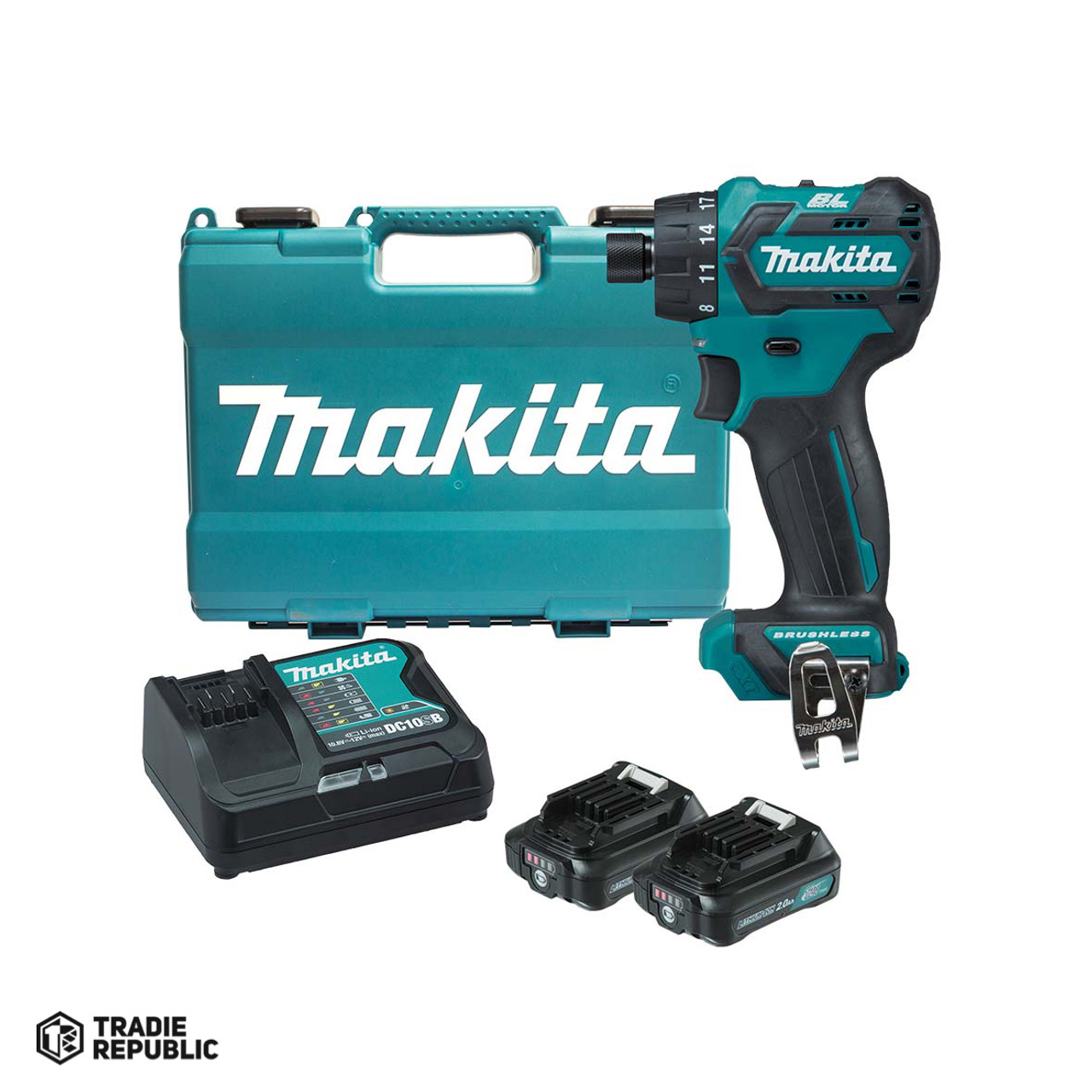 DF032DSAE Makita 12V max CXT Brushless 1/4 Hex Driver-Drill, Kit