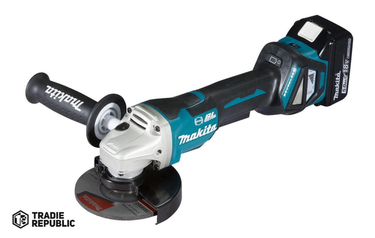 DGA518Z Makita 18V LXT  Brushless  115mm/125mm Paddle Switch Cut-Off/Angle Grinder, with Electric Brake, Varibale Speed, and AWS™, Tool Only