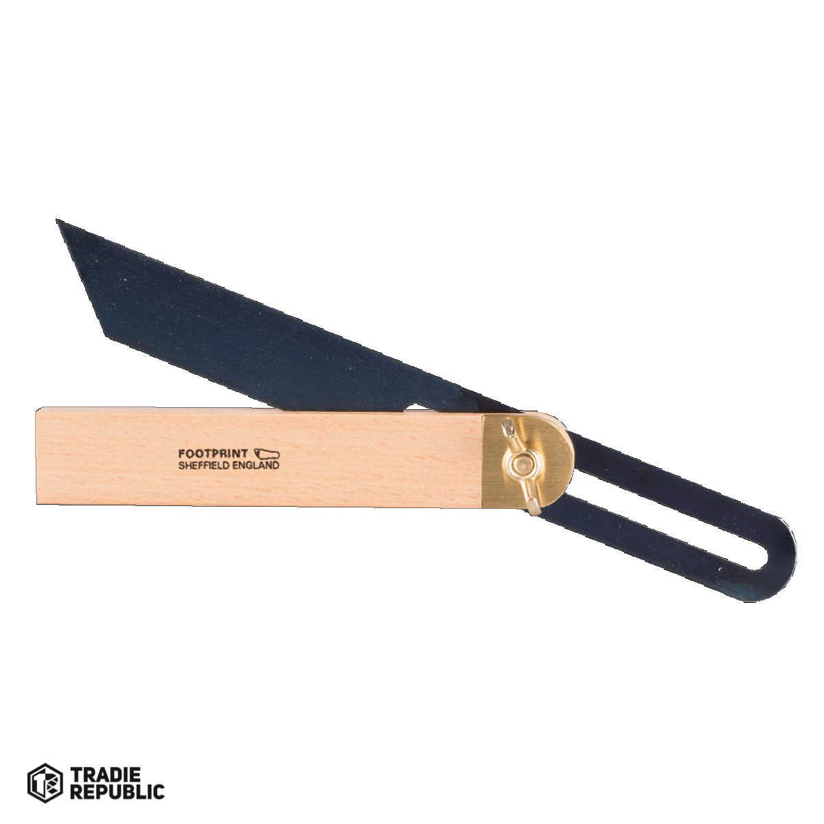 Footprint 9" Beechwood Carpenter's Square - Blued Steel Blade, Brass Rivets, Made In Sheffield UK