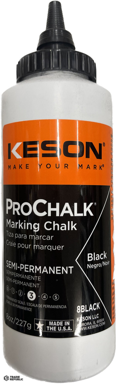 KS8BK Keson Black Marking Chalk Bottle - 80z/227g