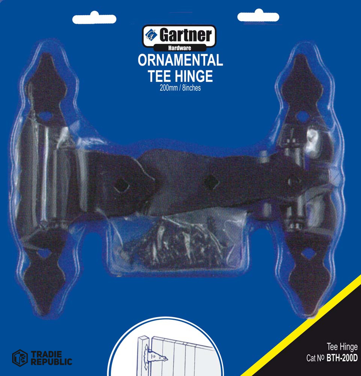 BTH-200D Gartner T-Hinge Ornamental Black DP2