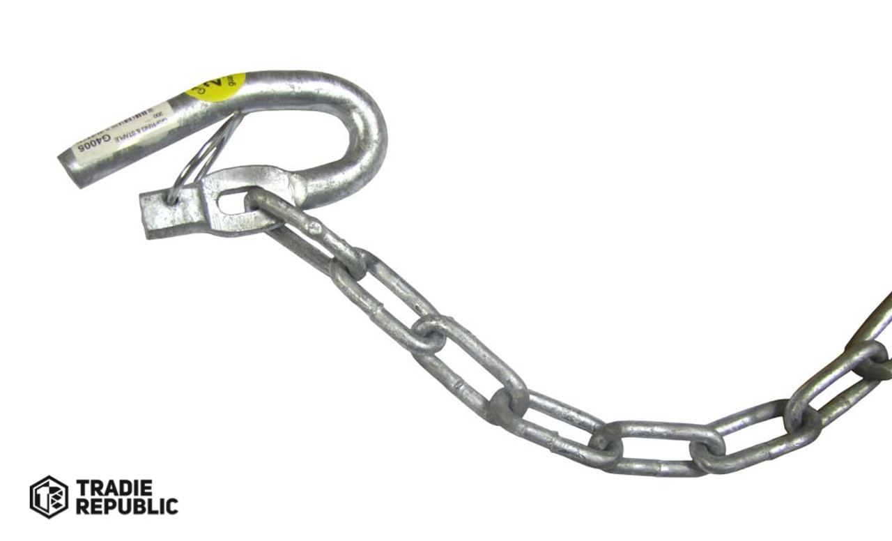 G4050 Gartner Spring Gate Fastener W 300mm Chain & Staple Galv