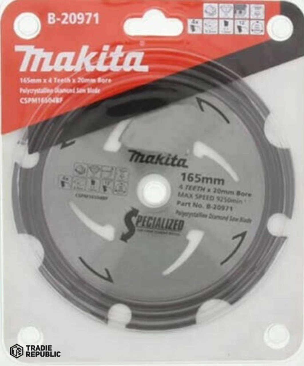 B-20971 Makita Saw Blade Pcd 165x20mm 4T