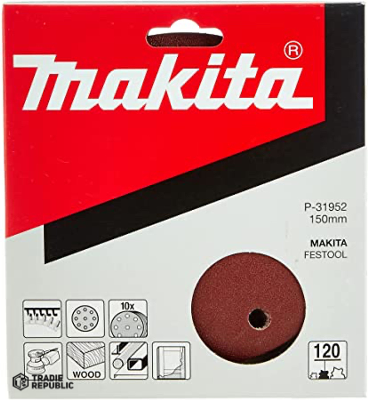 P-31952 Makita 10PK DISC 150mm 120G BO6040