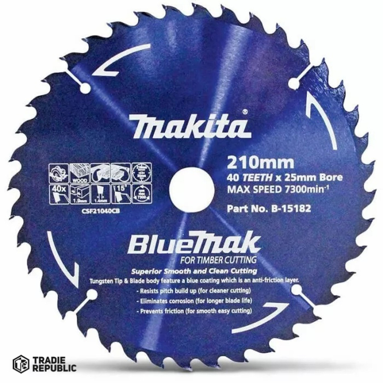 B-15182 Makita B-15182 Bluemak Saw Blade 210mm 40T