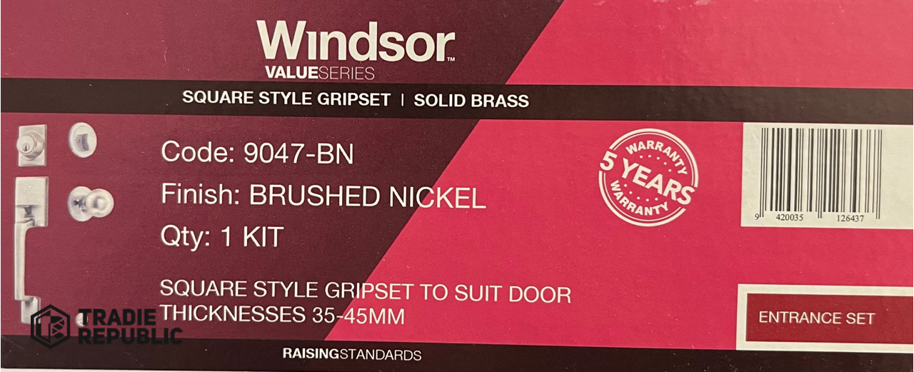 9047-BN Windsor Squarestyle Gripset BR 9047BN