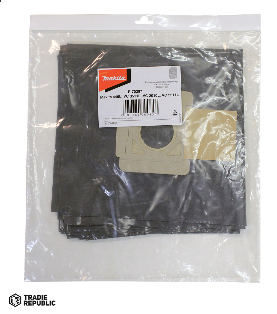 Makita P70297 Vacuum Cleaner Accessory Disposal Bags for VC2012/446L