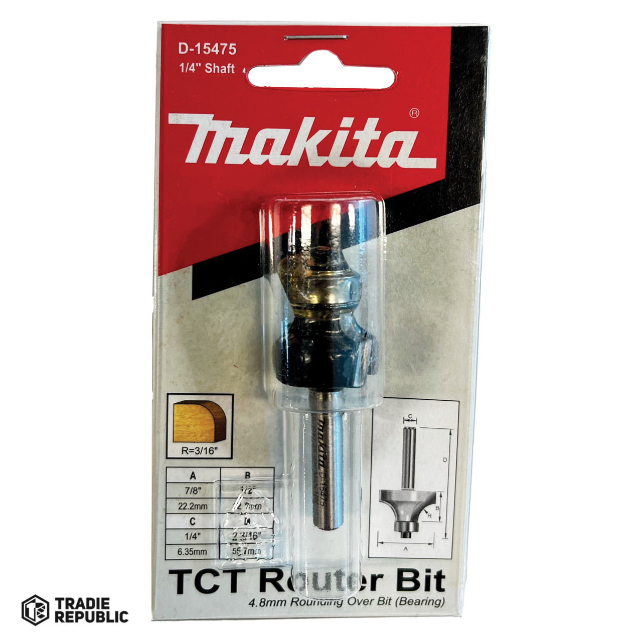 D-15475 Makita Router Bit Rounding Over 4.8mm