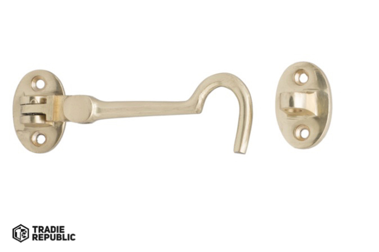 476BR0870BP Miles Nelson Polished Solid Brass Gate/Cabin Hook 8X70mm 476BR0870BP