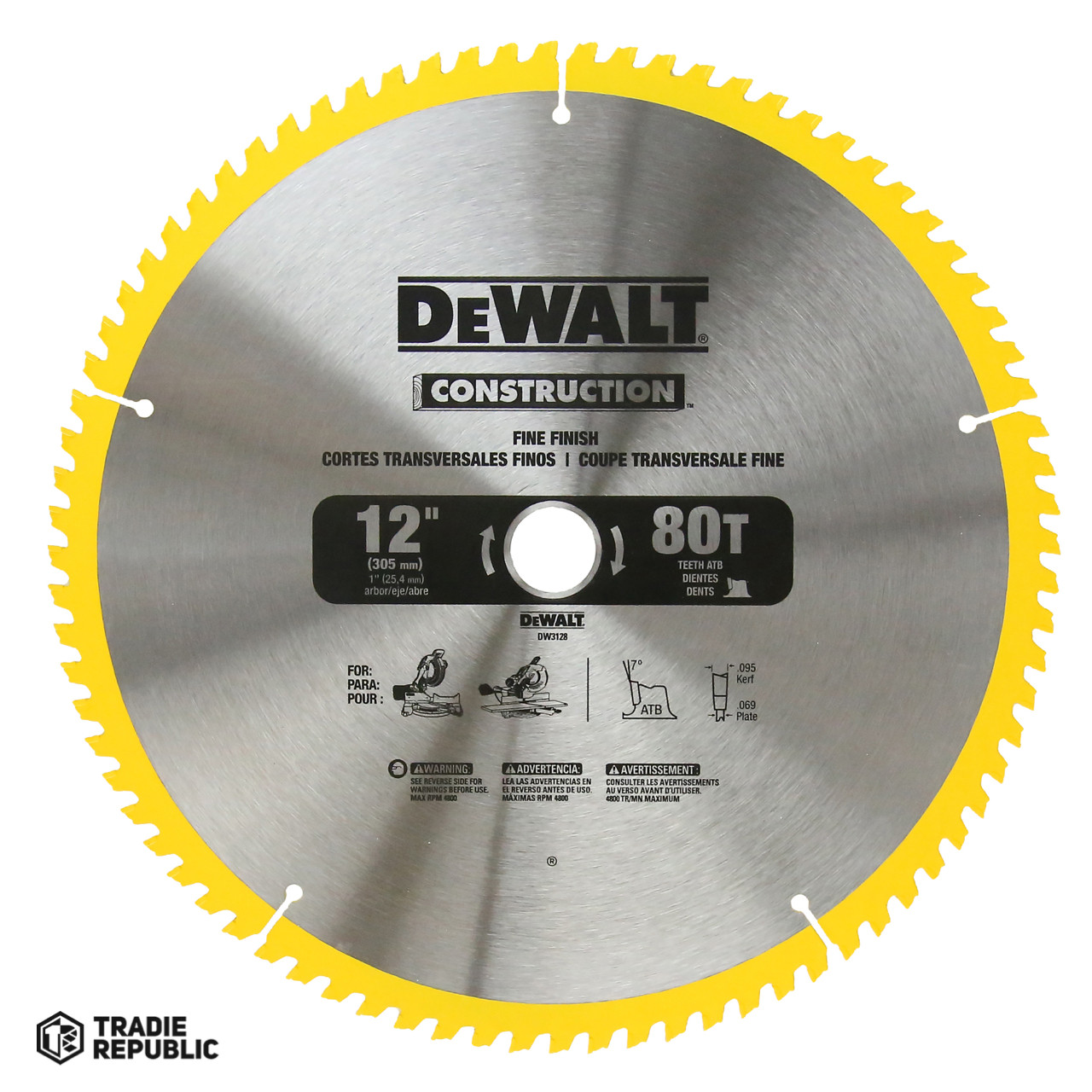 DEWALT 12-Inch Miter Saw Blade, Crosscutting, Tungsten Carbide, 80-Tooth, 2-Pack (DW3128P5) - 4