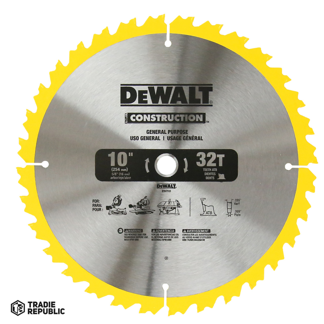 DeWalt Saw Blade Construction Combo Pack 305mm (12) x 25.4mm x 32/80T Wood  Tradie Republic