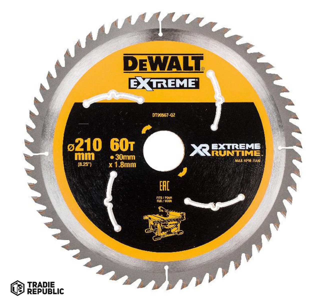 DT99567-QZ DeWalt Saw Blade XR Extreme Runtime 210mm x 30 60T Wood