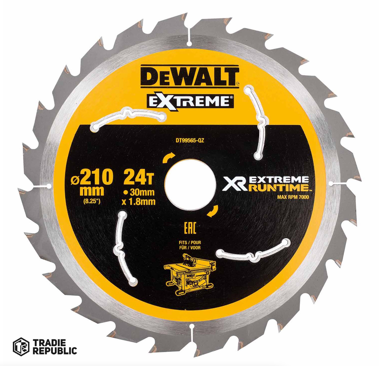 DT99565-QZ DeWalt Saw Blade XR Extreme Runtime 210mm x 30 24T Wood