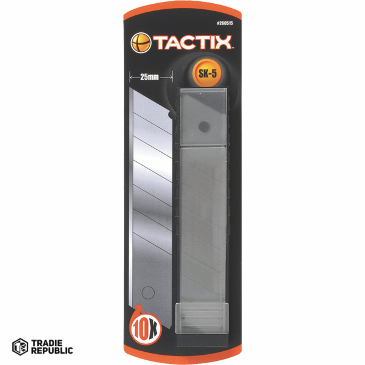260515 Tactix Knife Blade Snap-off 10pc 25mm