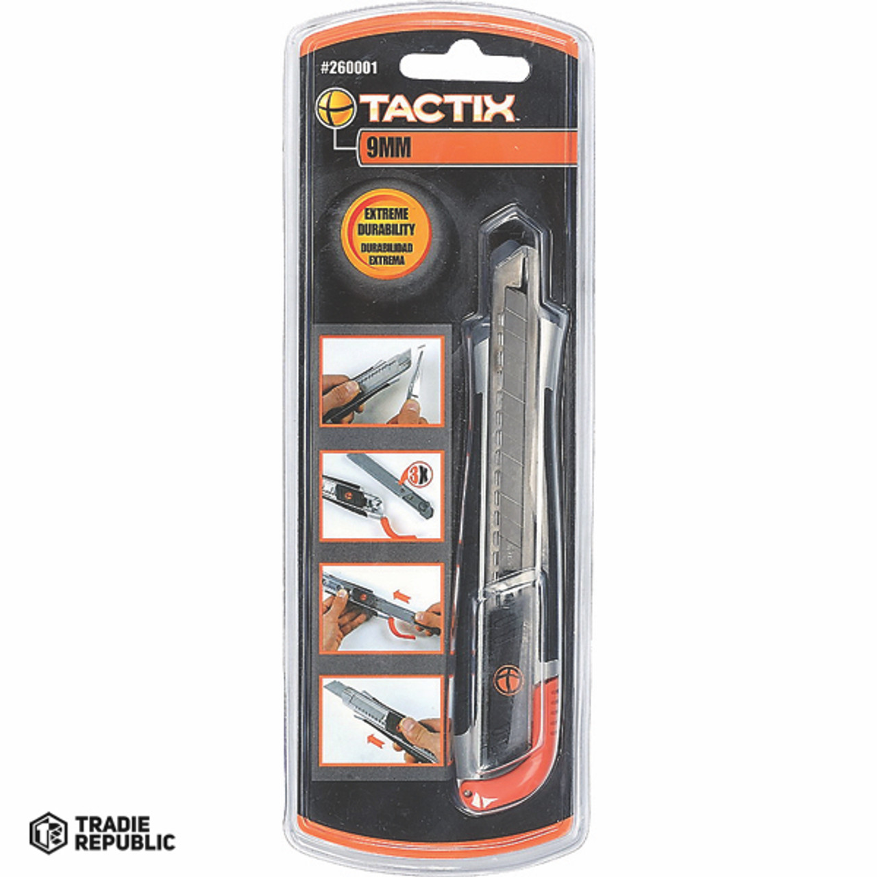 260001 Tactix Knife Snap-off 9mm Zinc-Al Alloy Handle