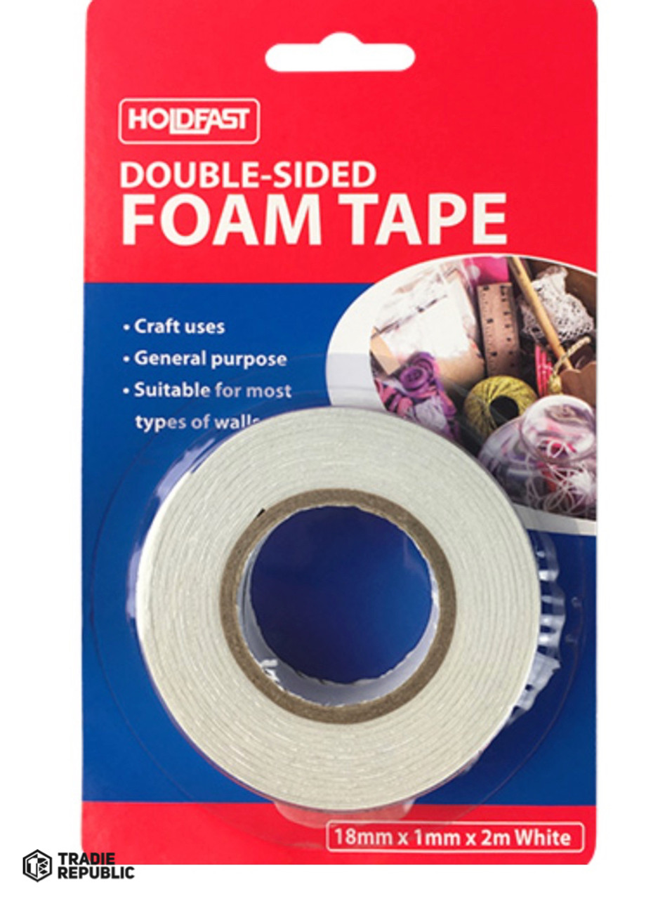 171124 Holdfast Gator Foam Tape Gator Double Sided Foam Tape 24mmx1.5mmx1.5mtr White 171124