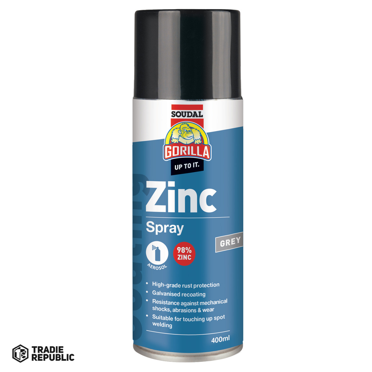 75129 Gorilla High-Grade Zinc Crey Galvanised Recoating Spray 75129