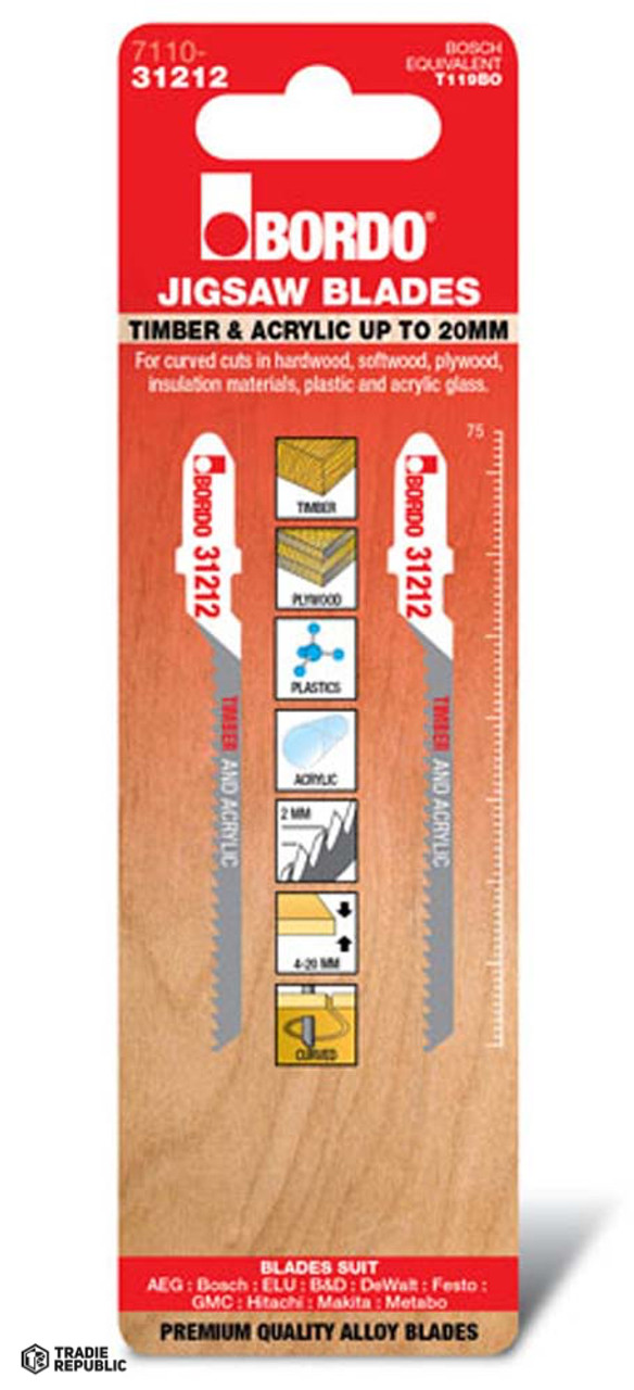 7110-31212 Bordo Jig Saw T-SHK Hcs Timber