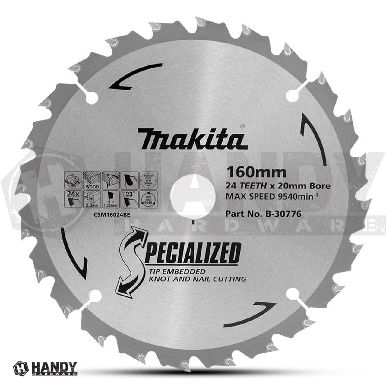 Makita Saw Blade TCT 160x20x24T WD/NAIL B-30776