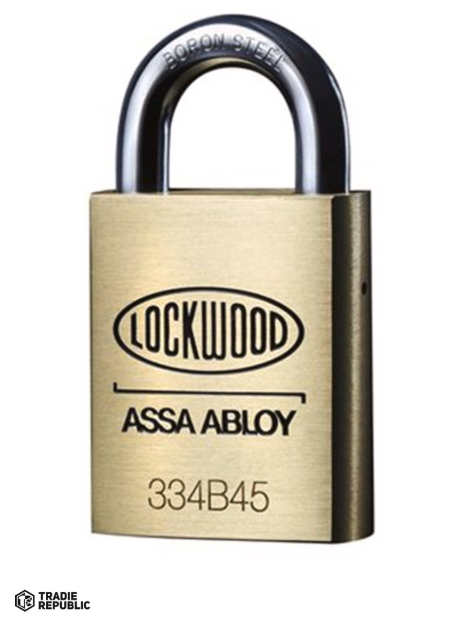 334B45/190/6DP Lockwood 334 Series 45mm Padlock 90mm Shackle Opening Brass