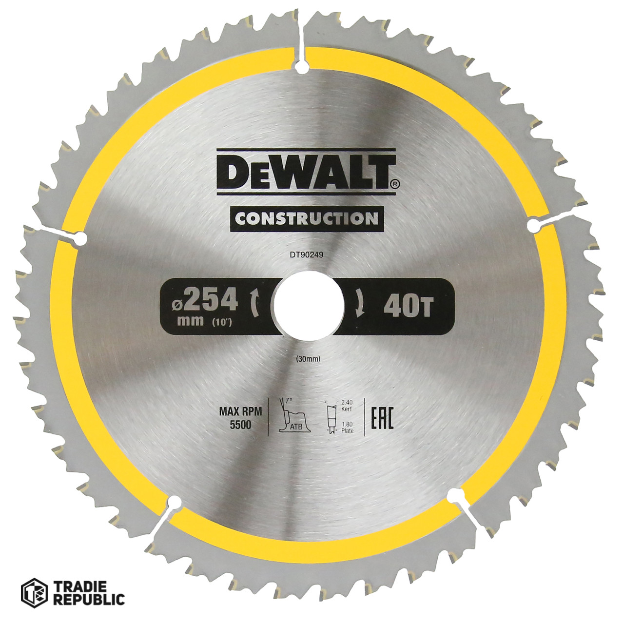 DT90249-QZ DeWALT Construction Circular Saw Blade 40T 254mm