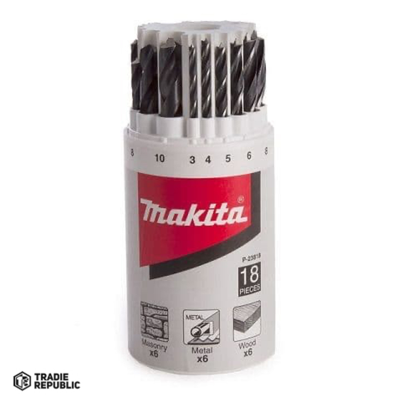 P-23818 Makita 18PC Mixed Drill Bit Set
