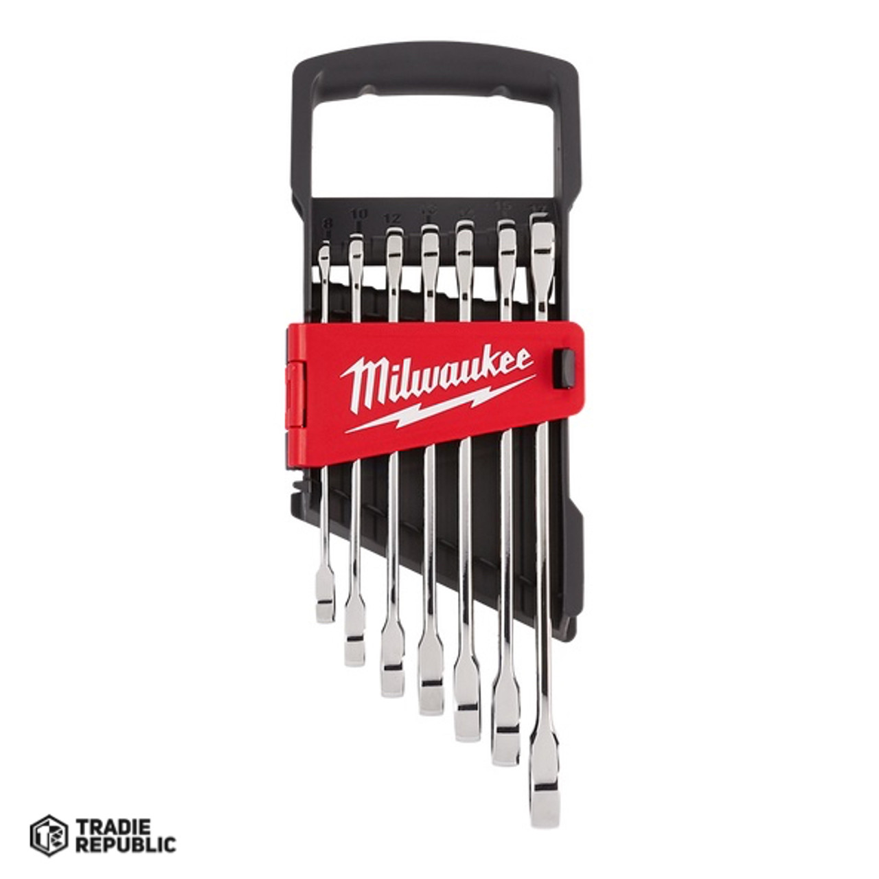 48229506 Milwaukee 7pc Ratcheting Comb Wrench Set-Met