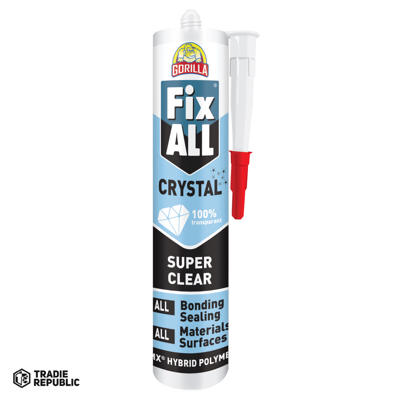 Gorilla FixAll Crystal Sealant & Adhesive 300gm Clear Tradie Republic