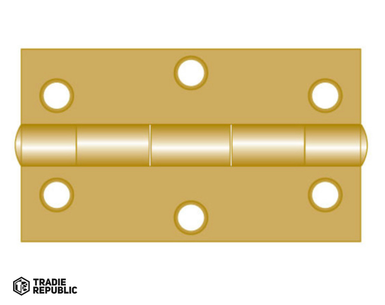 H75FBR Fortress 75x50 Fixed pin Hinge Brass