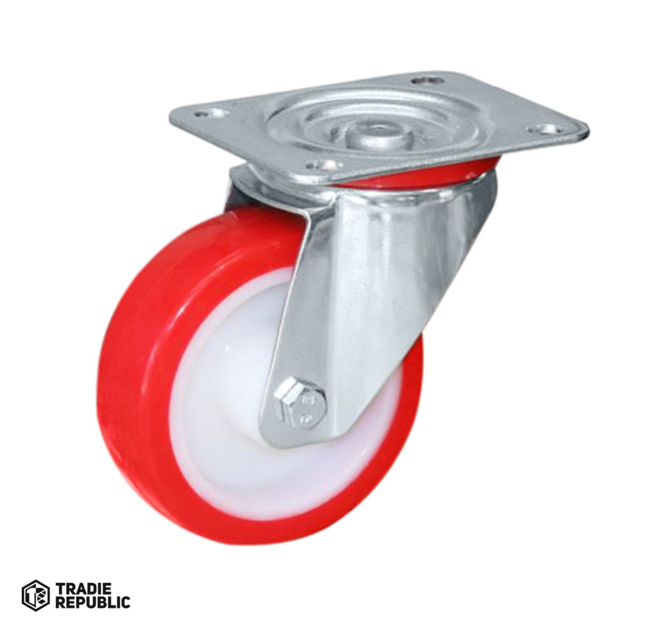 MCU100/P Wheelco Castor Wheel Red Swivel 100mm