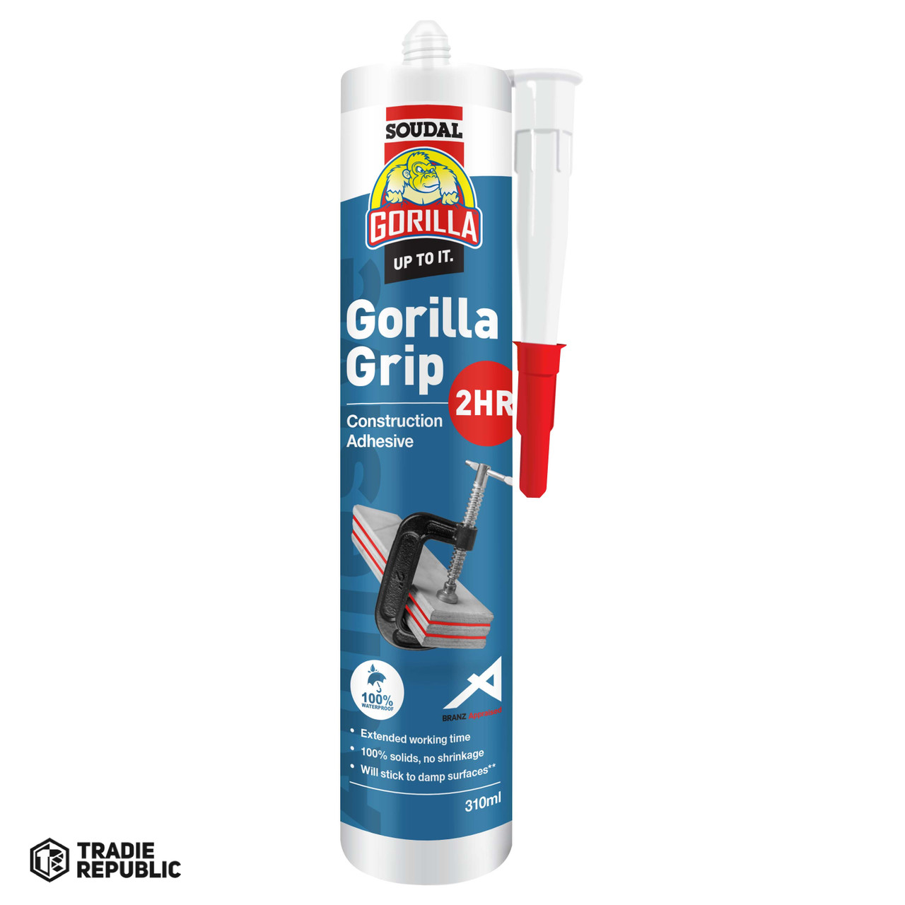 19290 Gorilla Grip 2 Hour Cure Construction Adhesive 310ml