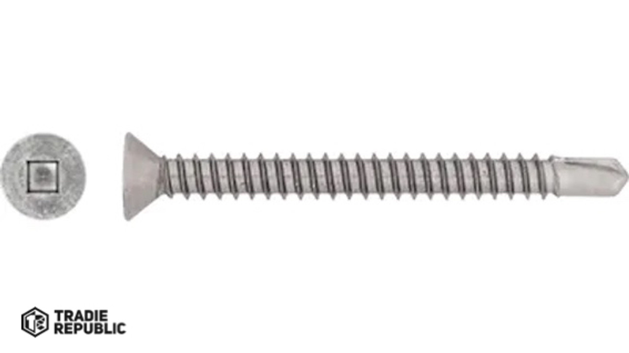 Ss Square Drive SS 410 CSK Square Drive Self Drilling Screw - Tradie Republic