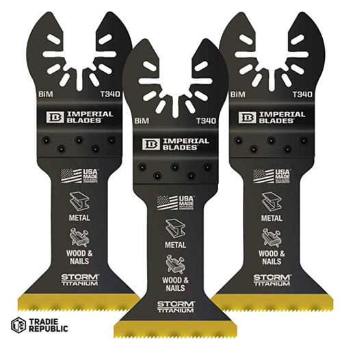 IBOAT340-3 Imperial Blades Imperial Oscillating Blade 44mm Storm Metal/Wood 3 Pack