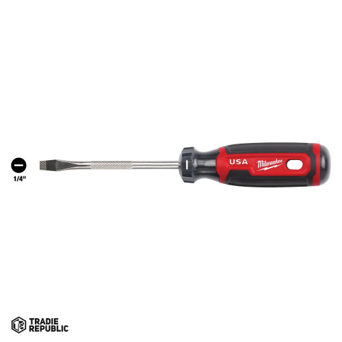 MT206 Milwaukee Cushion Grip Slotted 1/4in x 4in Screwdriver