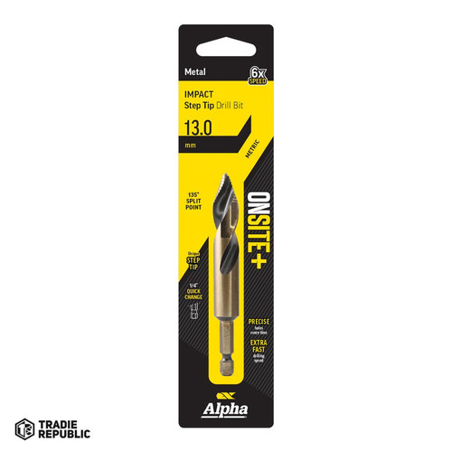 C9STQRM130 Alpha ONSITE Plus Impact Step Tip Drill Bit 13.0mm