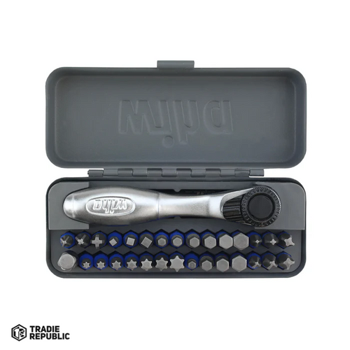 76889 Wiha 32pc Go Box Terminator Blue Impact Bit Set with Mini Ratchet