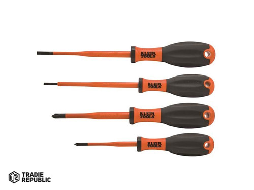 A-32690-INS Klein 4-Piece Ergonomic-Grip VDE Insulated Screwdriver Set