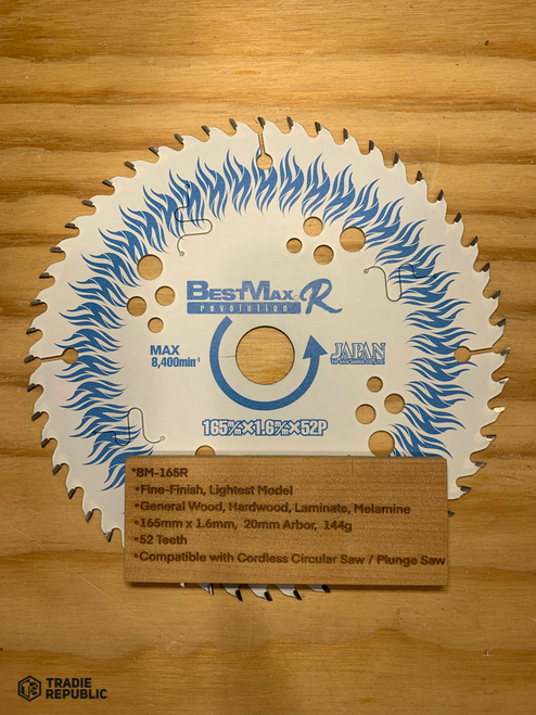BM-165R Chippie Chop Tip Saws Skilly Blade 165 x 1.6mm 52T Fine Wood