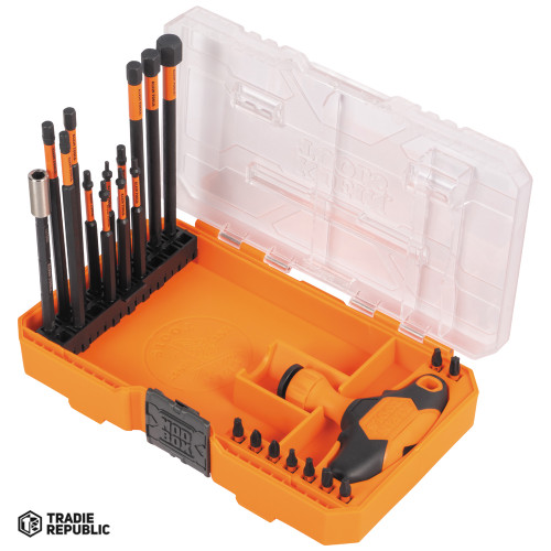 A-33804 Klein ProFlex Impact-Rated Interchangeable Ratcheting T-Handle Set, 23-Piece
