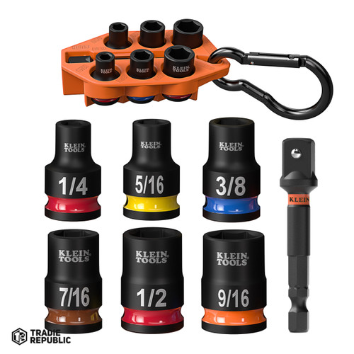 A-33808 Klein Grab-And-Go Impact Socket Set SAE 7-Piece