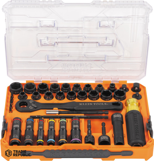 A-65500KNECT Klein KNECT™ Complete Impact Pass Through and Flip Socket Set 39-Piece