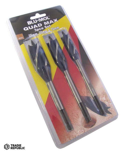 BL250-S1 Blu-Mol 3PCE Quad Max Wood Borer Set (16, 20, 25)