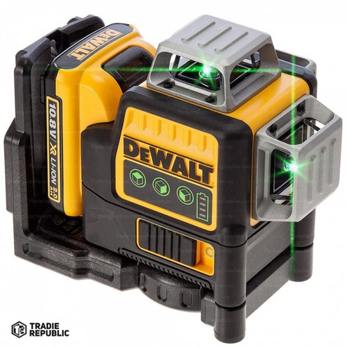 DCE089D1G-XE DeWALT 10.8V Green Beam 3 X 360 Deg Laser Level Kit