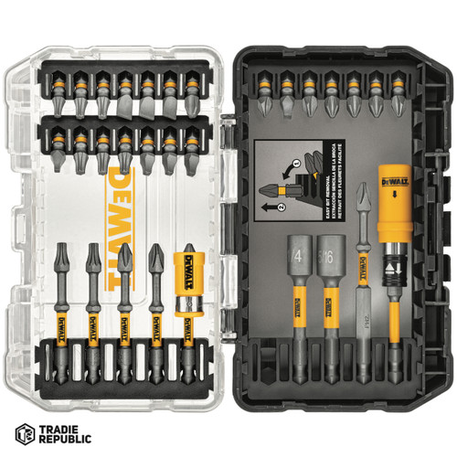 DWAMI31 DeWALT 1/4″ Hex Drive MAX Impact Screwdriving Set with Dual Torsion Zones 31 Piece